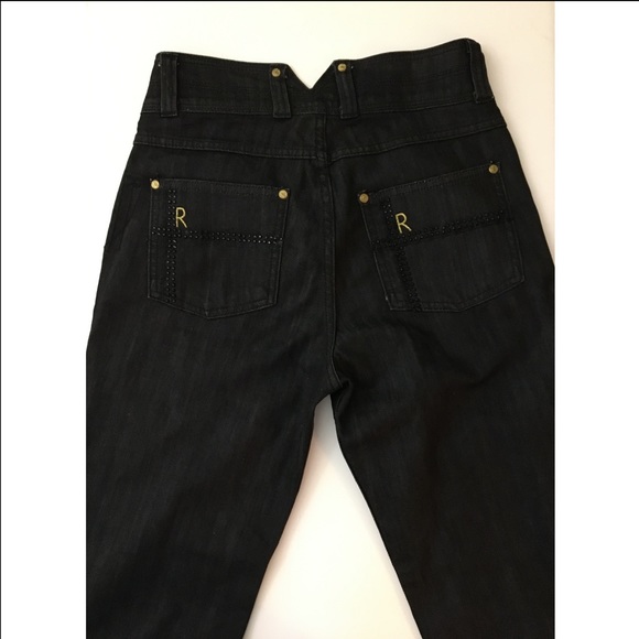 Ruby London Women bell bottom black denim jean 4/6 - Picture 3 of 8